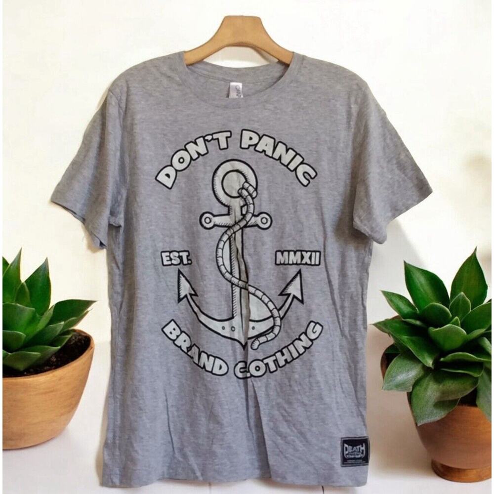 Death grip hardcore‎ clothing Don’t Panic Brand T Shirt Men’s Size M Anchor